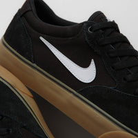 Nike SB Chron 2 Shoes in Black and White and Black - Gum Light Brown thumbnail