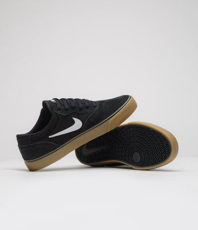 Nike SB Chron 2 Shoes - Black / White - Black - Gum Light Brown