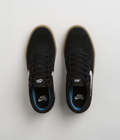 Nike SB Chron 2 Shoes in Black and White and Black - Gum Light Brown