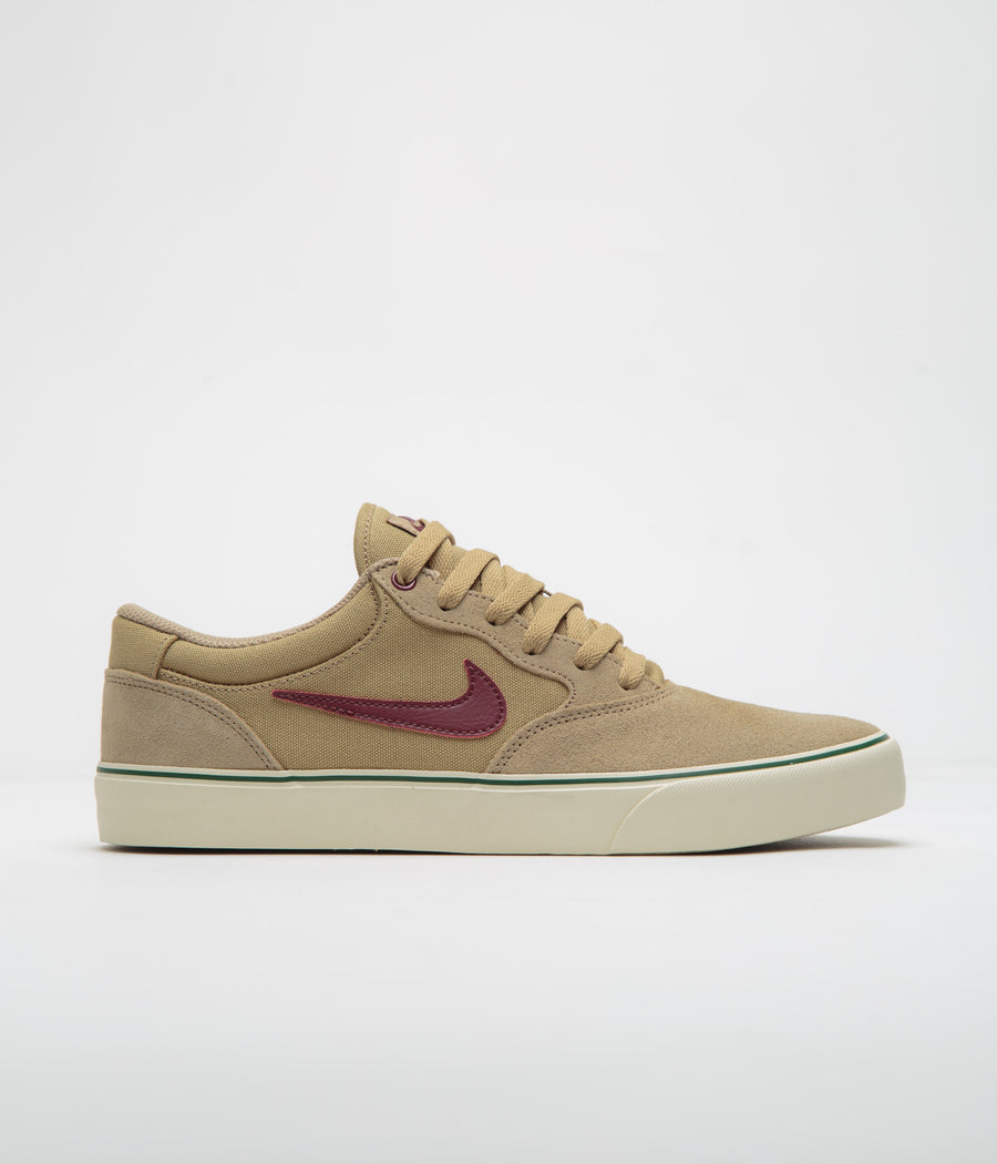 Nike SB Chron 2 Shoes in Parachute Beige and Dark Team Red