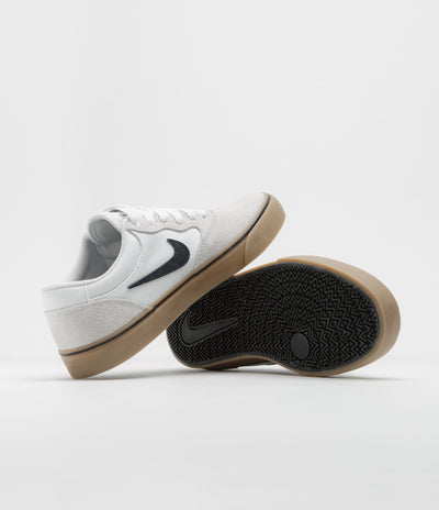 Nike SB Chron 2 Shoes - White / Obsidian - White - Gum Light Brown