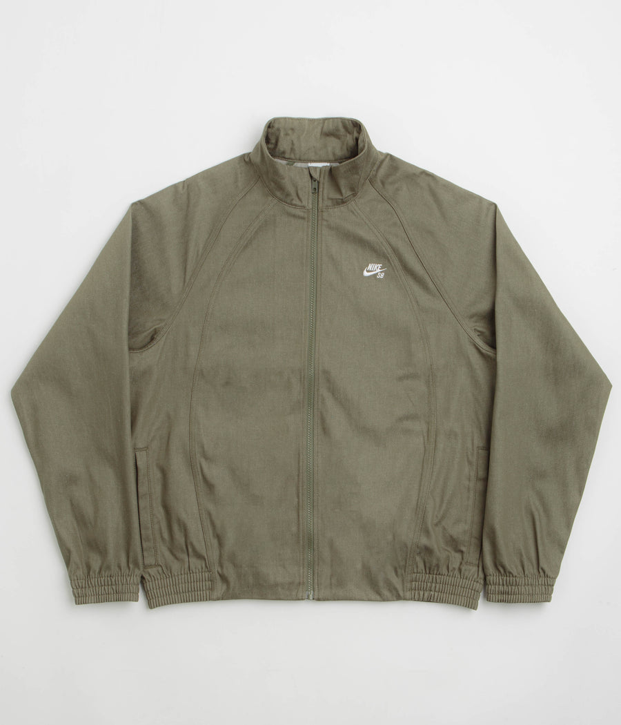 Nike SB Denim Track Jacket in Medium Olive and White