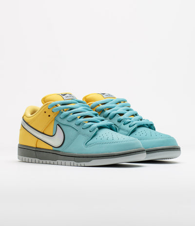 Nike SB Dunk Low Pro ‘Muni Fast' Shoes in Lightening and Wolf Grey and Denim Turquoise