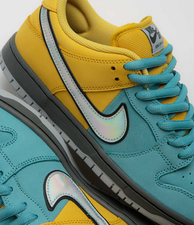 Nike SB Dunk Low Pro ‘Muni Fast' Shoes in Lightening and Wolf Grey and Denim Turquoise