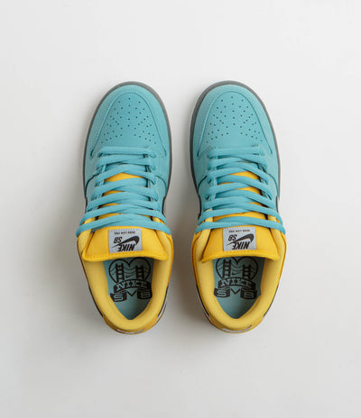 Nike SB Dunk Low Pro ‘Muni Fast' Shoes in Lightening and Wolf Grey and Denim Turquoise