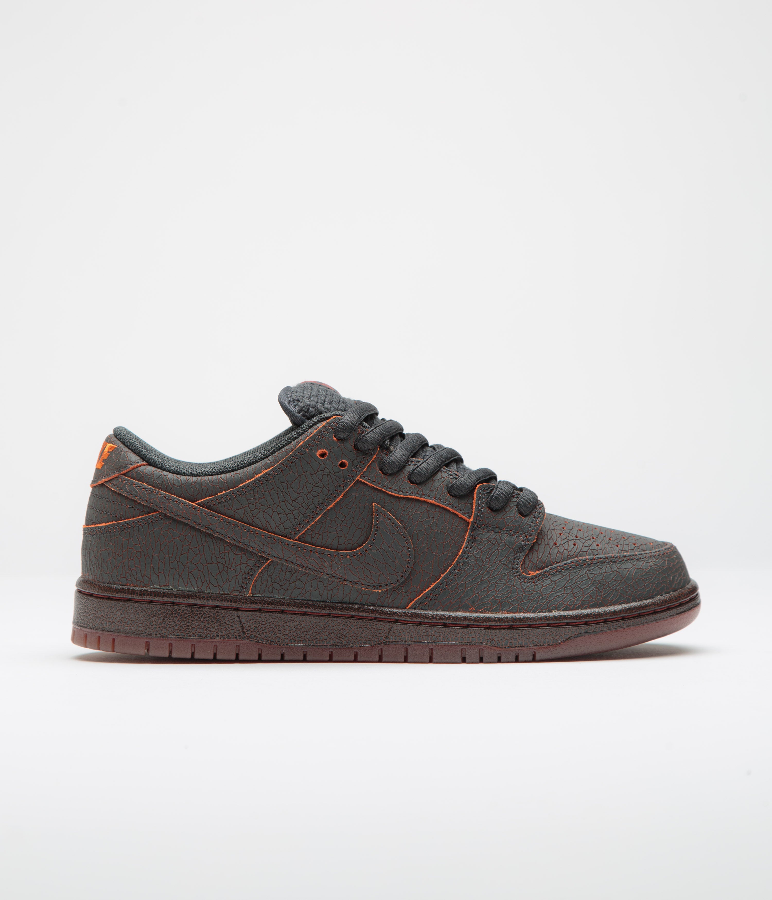 Nike SB Dunk Low Pro Premium 'Krampus' Shoes - Dark Smoke Grey / Campfire Orange - Black