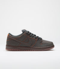 Nike SB Dunk Low Pro Premium 'Krampus' Shoes in Dark Smoke Grey and Campfire Orange and Black