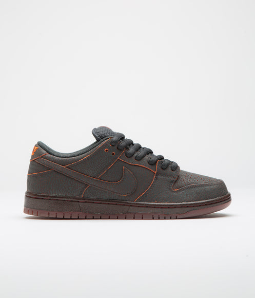 Nike SB Dunk Low Pro Premium 'Krampus' Shoes - Dark Smoke Grey / Campfire Orange - Black