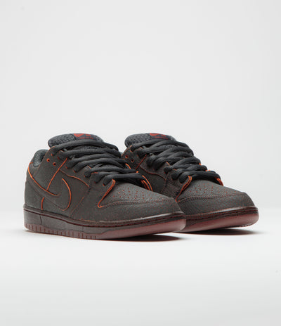 Nike SB Dunk Low Pro Premium 'Krampus' Shoes - Dark Smoke Grey / Campfire Orange - Black