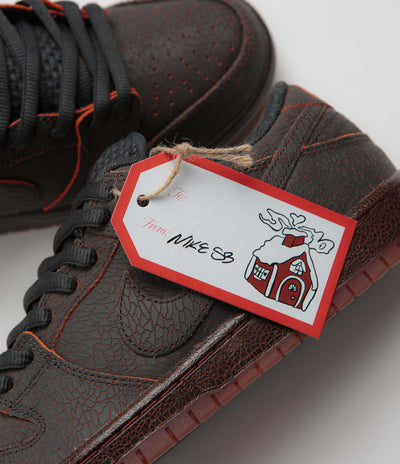 Nike SB Dunk Low Pro Premium 'Krampus' Shoes - Dark Smoke Grey / Campfire Orange - Black
