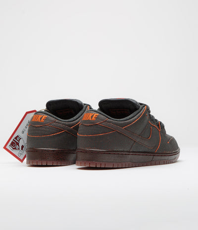 Nike SB Dunk Low Pro Premium 'Krampus' Shoes - Dark Smoke Grey / Campfire Orange - Black