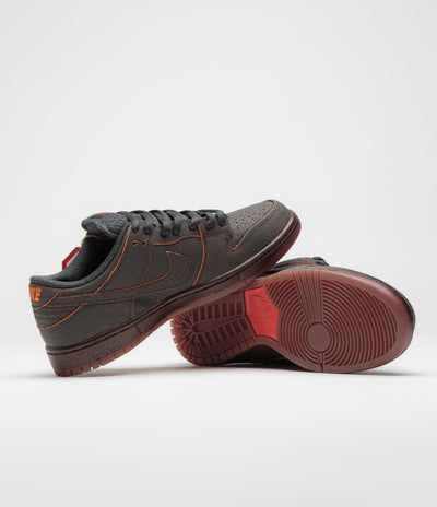 Nike SB Dunk Low Pro Premium 'Krampus' Shoes - Dark Smoke Grey / Campfire Orange - Black