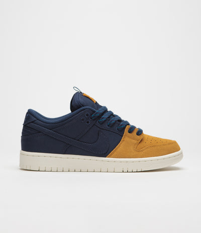 Nike SB Dunk Low Pro Premium Shoes - Midnight Navy / Midnight Navy - Desert Ochre