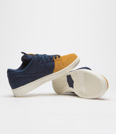 Nike SB Dunk Low Pro Premium Shoes - Midnight Navy / Midnight Navy - Desert Ochre