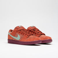 Nike SB Dunk Low Pro Premium Shoes - Mystic Red / Emerald Rise - Rugged Orange thumbnail