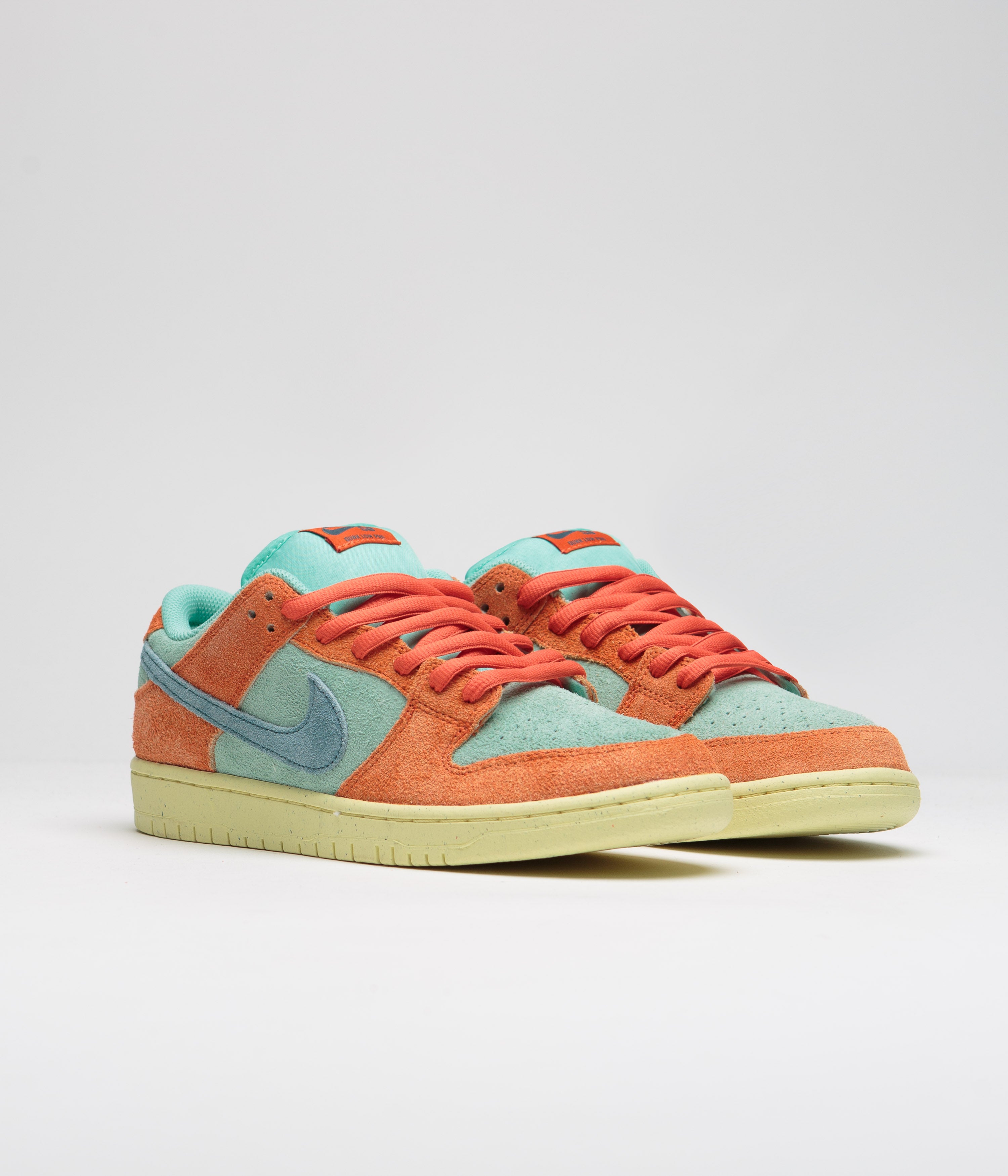 Nike SB Dunk Low Pro Premium Shoes - Orange / Noise Aqua - Emerald Ris ...