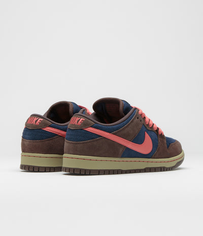 Nike SB Dunk Low Pro Shoes - Baroque Brown / Adobe - Midnight Navy