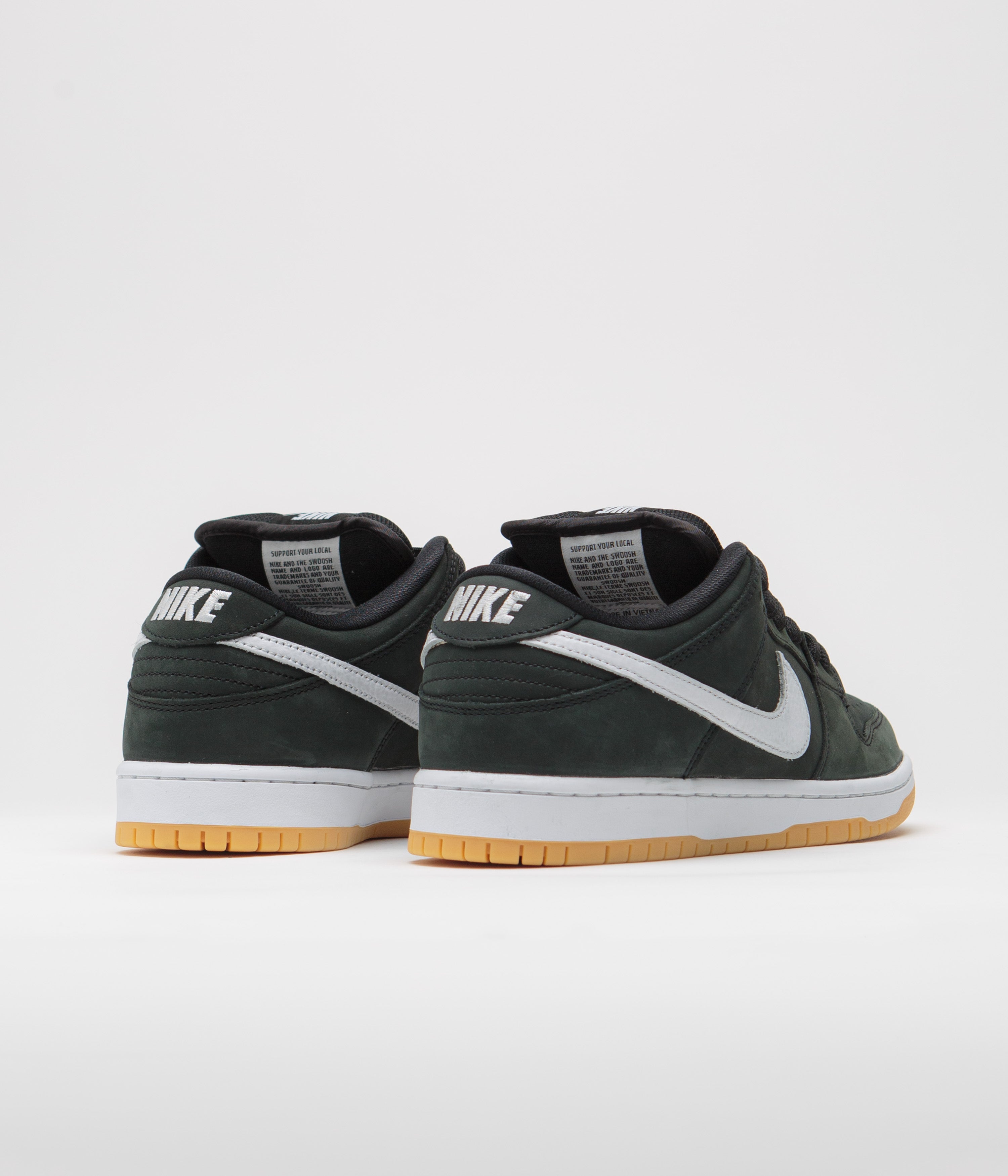 Nike SB Dunk Low Pro Shoes - Black / White - Black - Gum Light Brown | Flatspot