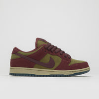 Nike SB Dunk Low Pro Shoes - Dark Team Red / Burgundy Crush - Olive Flak thumbnail