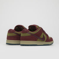Nike SB Dunk Low Pro Shoes - Dark Team Red / Burgundy Crush - Olive Flak thumbnail