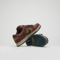 Nike SB Dunk Low Pro Shoes - Dark Team Red / Burgundy Crush - Olive Flak thumbnail
