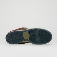 Nike SB Dunk Low Pro Shoes - Dark Team Red / Burgundy Crush - Olive Flak thumbnail