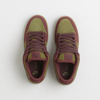 Nike SB Dunk Low Pro Shoes - Dark Team Red / Burgundy Crush - Olive Flak thumbnail