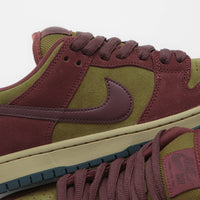 Nike SB Dunk Low Pro Shoes - Dark Team Red / Burgundy Crush - Olive Flak thumbnail