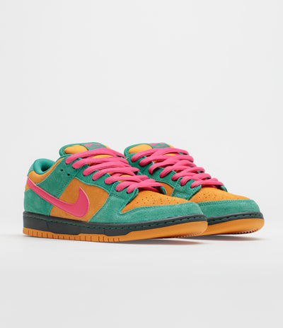 Nike SB Dunk Low Pro Shoes - Green Noise / Watermelon - Light Curry
