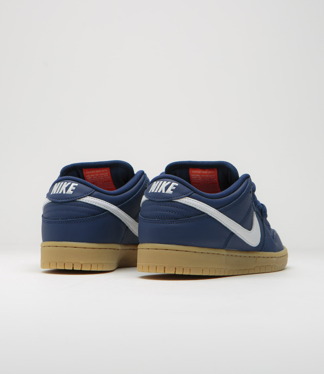 Nike SB Orange Label Dunk Low Pro Shoes - Navy / White - Navy - Gum Li | Flatspot