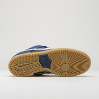 Nike SB Orange Label Dunk Low Pro Shoes - Navy / White - Navy - Gum Light Brown thumbnail
