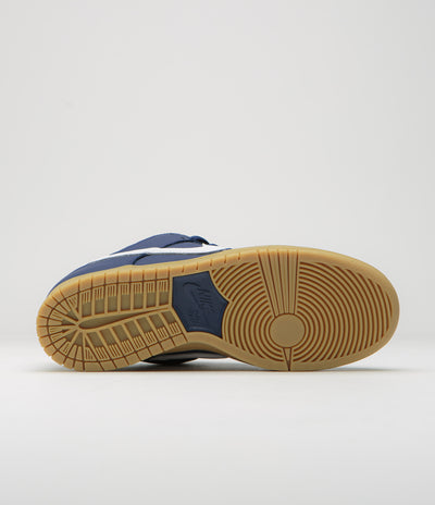 Nike SB Orange Label Dunk Low Pro Shoes - Navy / White - Navy - Gum Light Brown