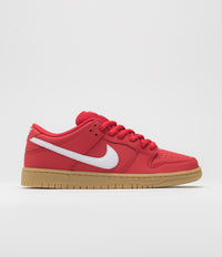 Nike SB Orange Label Dunk Low Pro Shoes in University Red and White and University Red