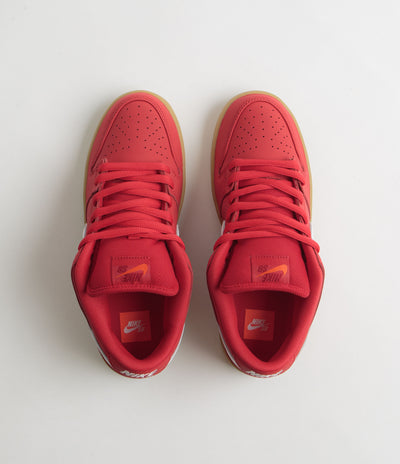 Nike SB Orange Label Dunk Low Pro Shoes - University Red / White - University Red