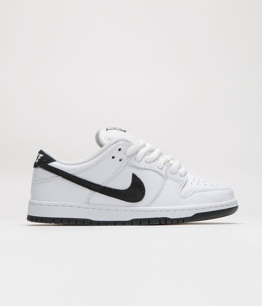 Nike SB Dunk Low Pro Shoes in White and Black and White - Black