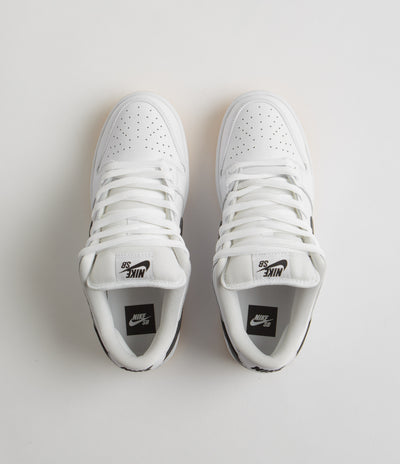 Nike SB Dunk Low Pro Shoes - White / Black - White - Gum Light Brown