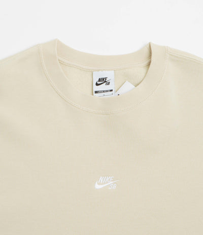 Nike SB Essential Logo Crewneck Sweatshirt in Light Khaki and White