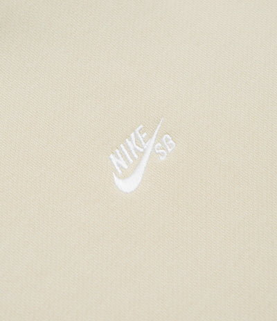 Nike SB Essential Logo Crewneck Sweatshirt in Light Khaki and White