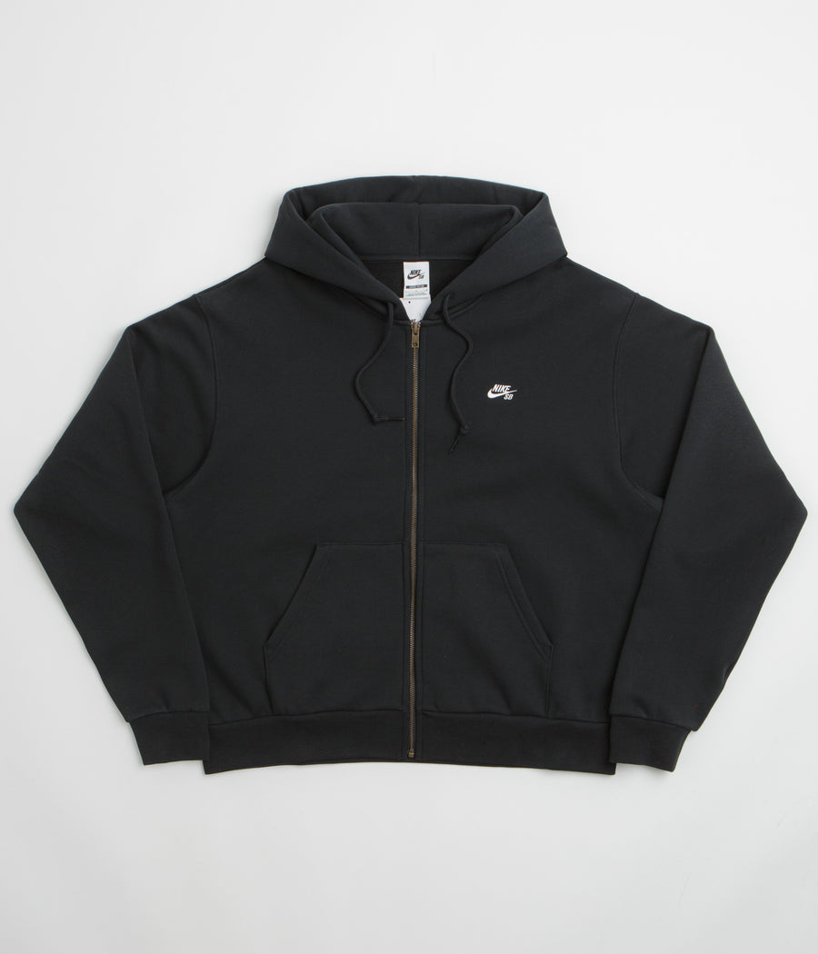 Nike SB Essential Logo Full Zip Hoodie - Black / White