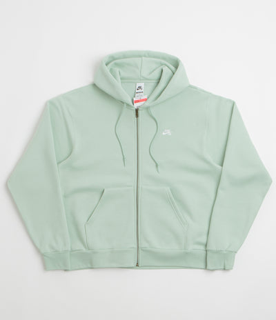 Nike SB Essential Logo Full Zip Hoodie in Pistachio Frost and White