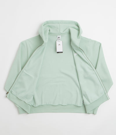 Nike SB Essential Logo Full Zip Hoodie in Pistachio Frost and White