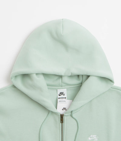 Nike SB Essential Logo Full Zip Hoodie in Pistachio Frost and White