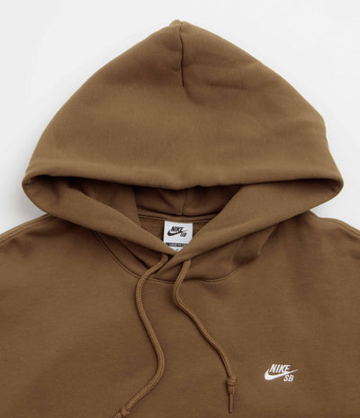Nike SB Essential Logo Hoodie - Mosswood Brown / White