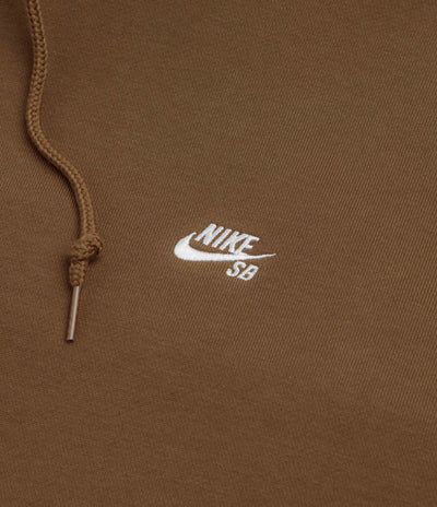 Nike SB Essential Logo Hoodie - Mosswood Brown / White