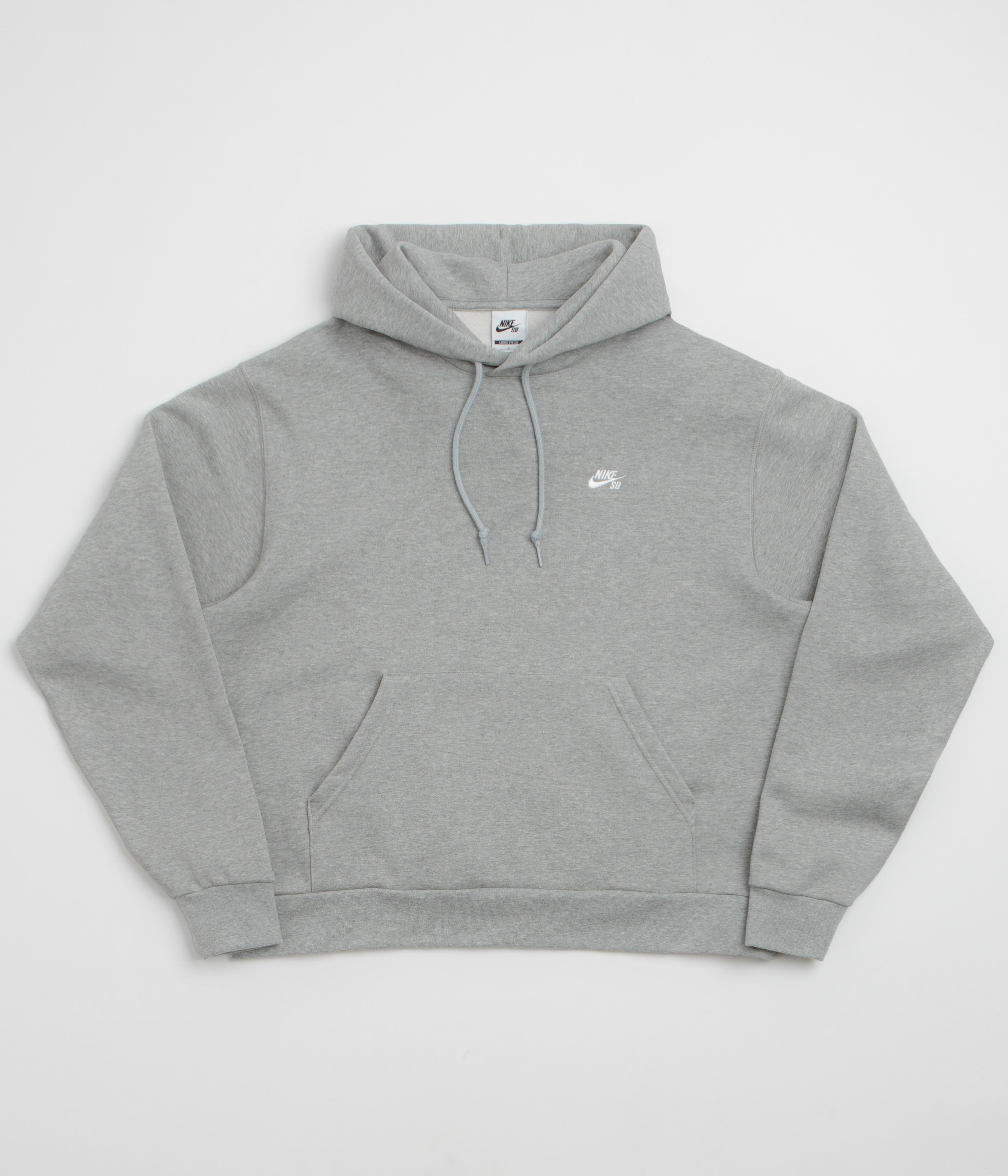 Nike SB Essential Small Logo Hoodie - Dark Grey Heather / White