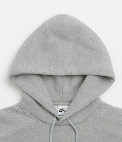 Nike SB Essential Small Logo Hoodie - Dark Grey Heather / White