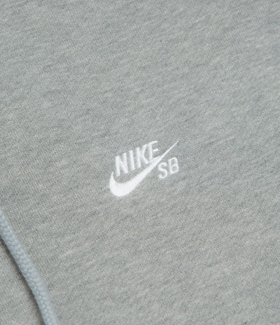 Nike SB Essential Small Logo Hoodie - Dark Grey Heather / White