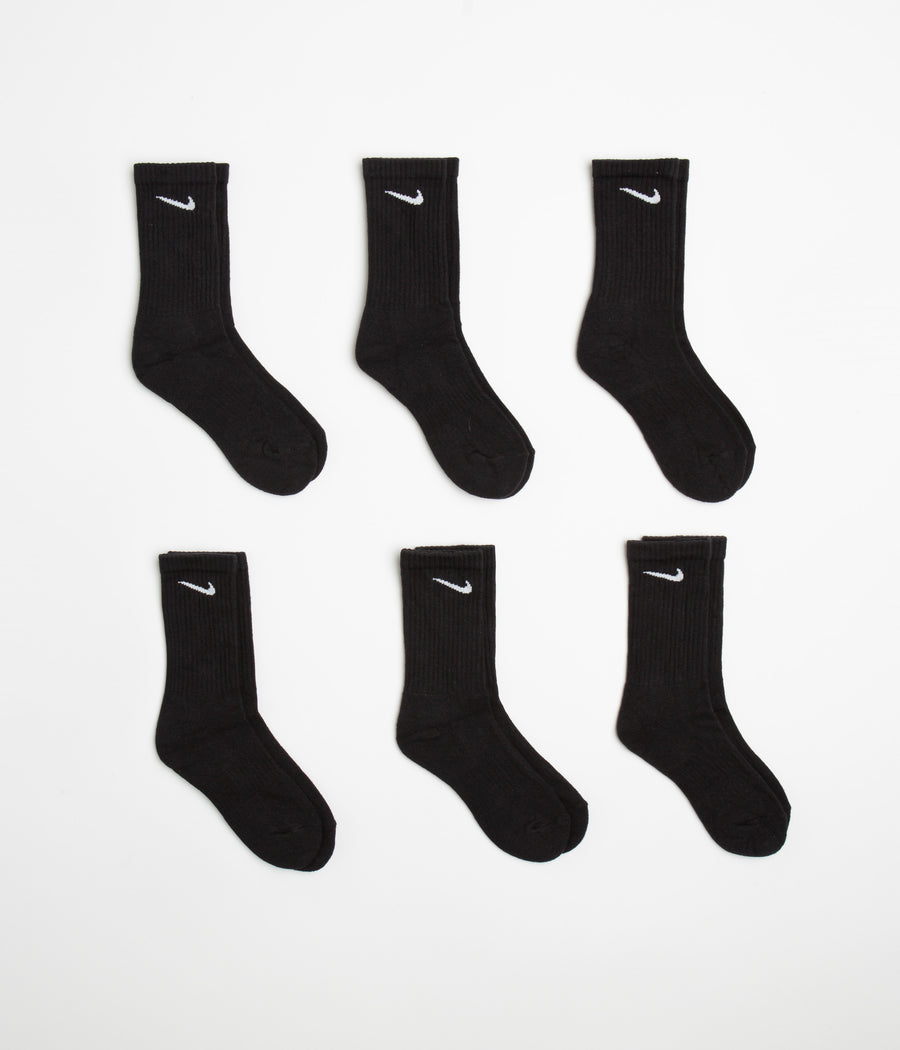 Nike SB Everyday Cushioned Crew Socks (6 Pack) - Black / White