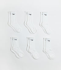 Nike SB Everyday Cushioned Crew Socks (6 Pack) - White / Black