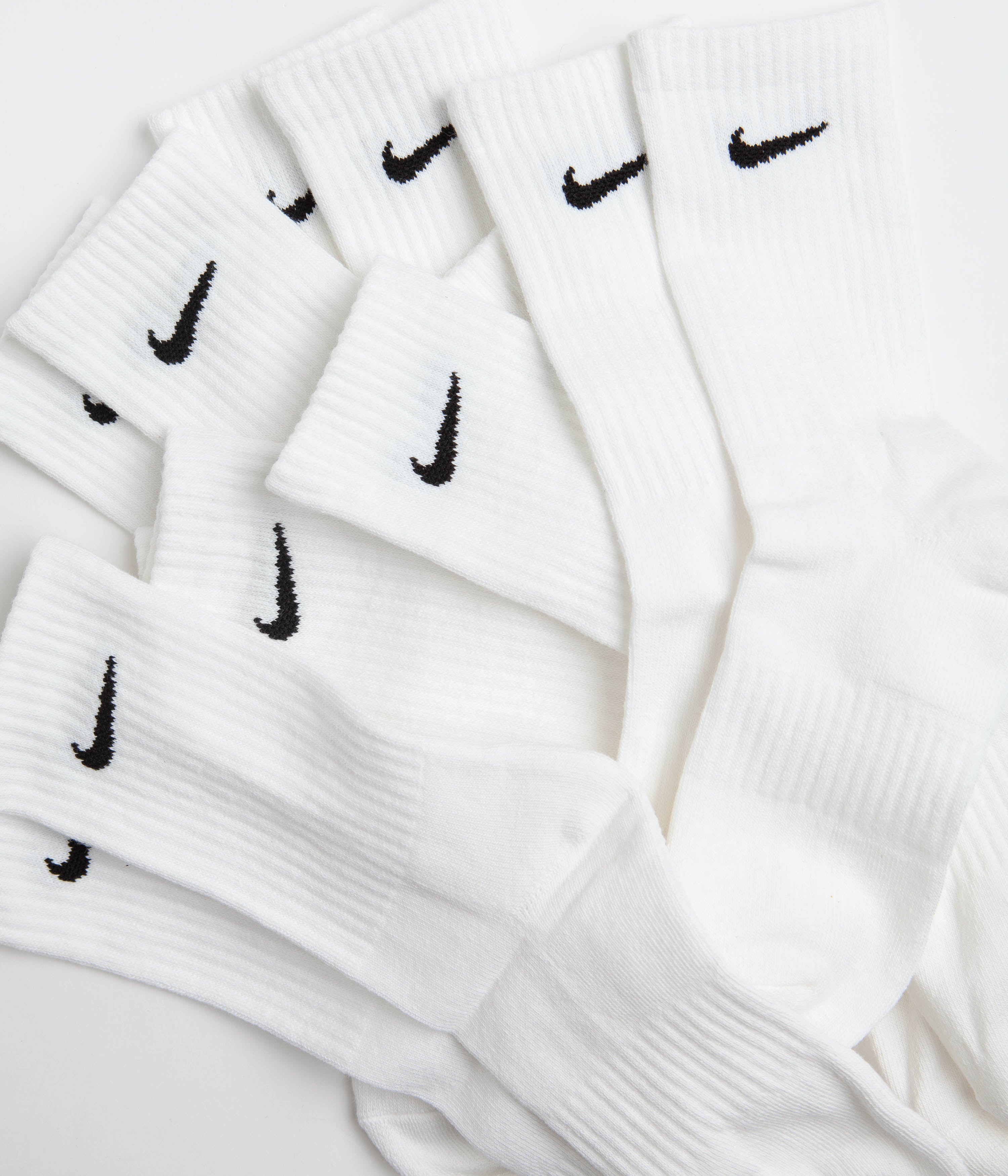 Nike SB Everyday Cushioned Crew Socks (6 Pack) - White / Black | Flatspot